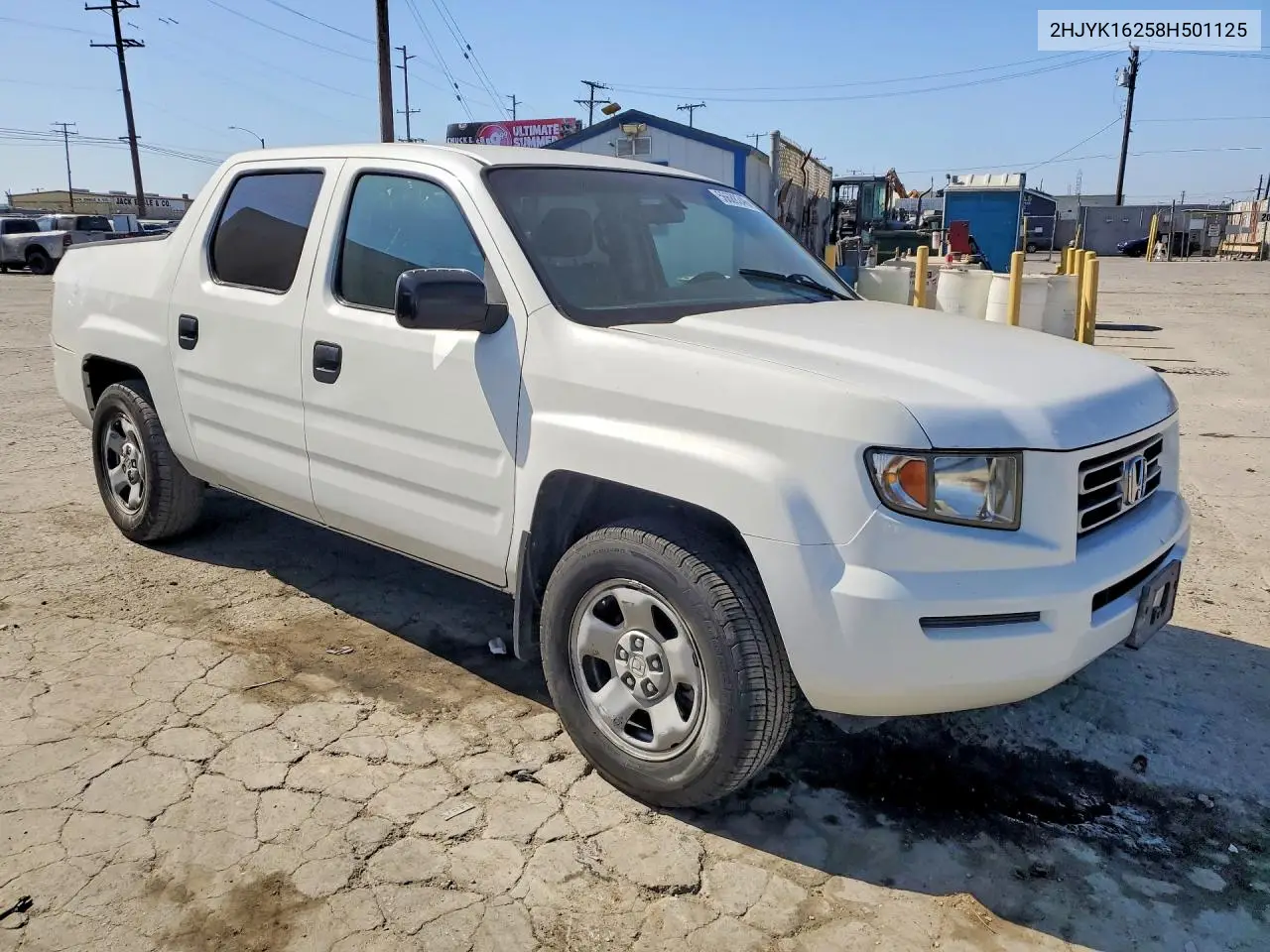 2008 Honda Ridgeline Rt VIN: 2HJYK16258H501125 Lot: 56688246