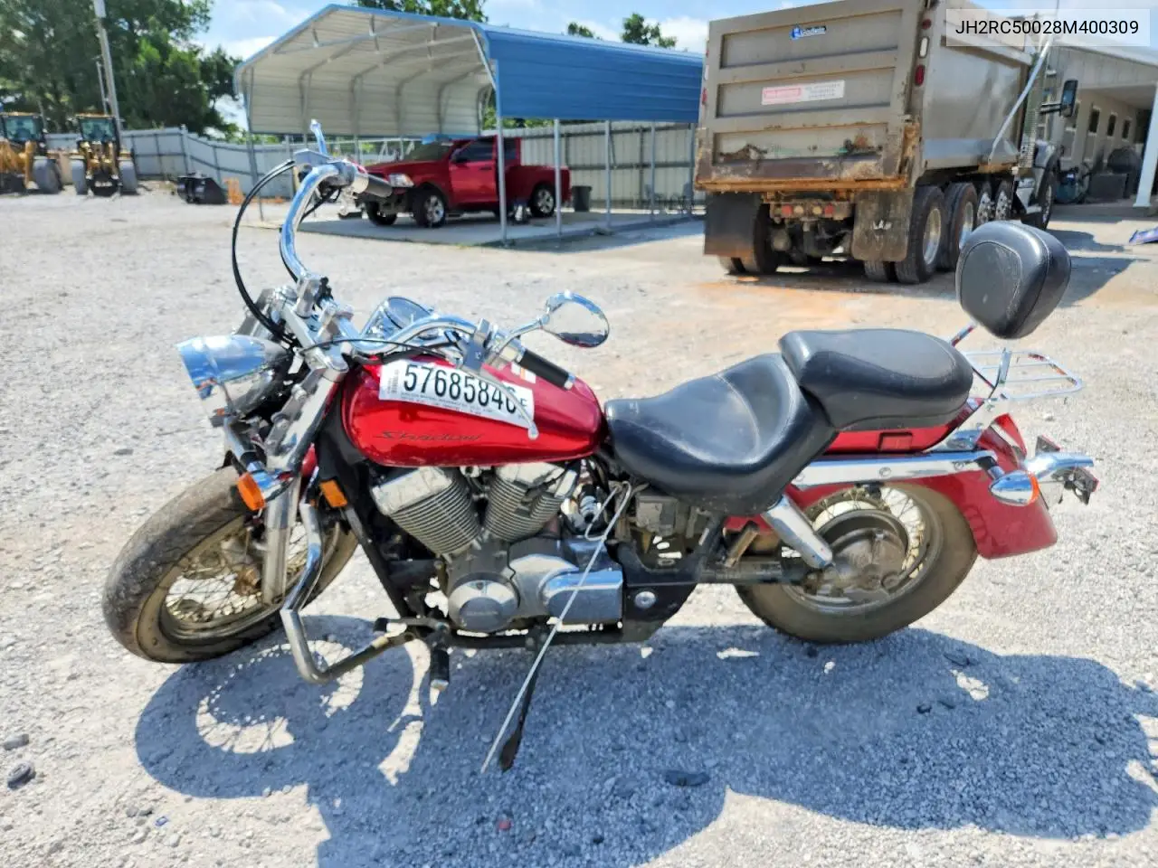 2008 Honda Vt750 VIN: JH2RC50028M400309 Lot: 57685846