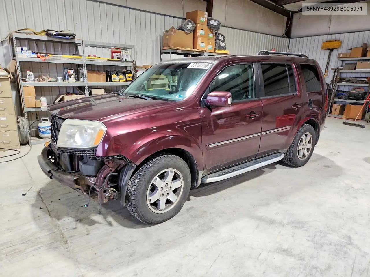 2009 Honda Pilot Touring VIN: 5FNYF48929B005971 Lot: 59858756