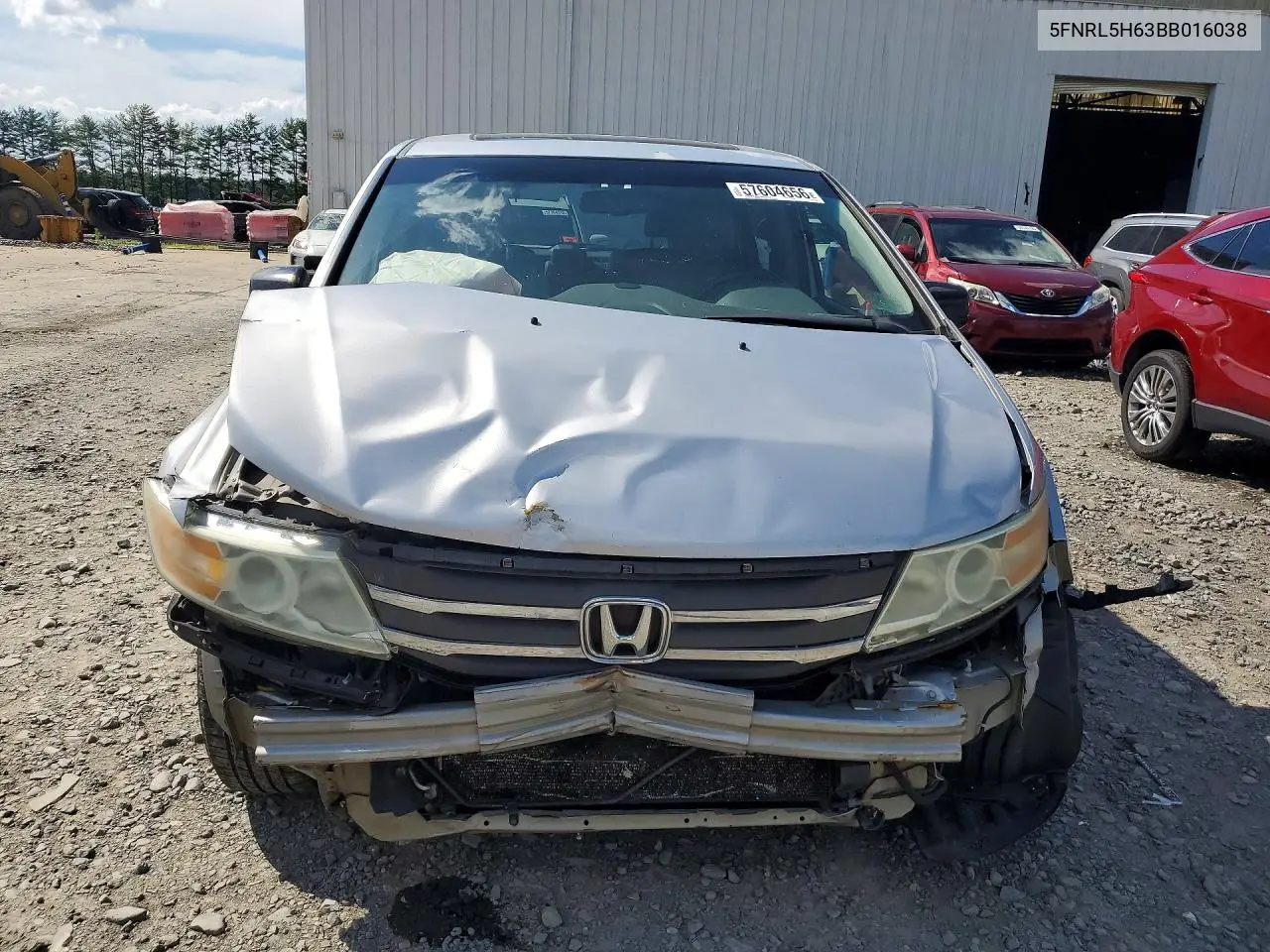 2011 Honda Odyssey Exl VIN: 5FNRL5H63BB016038 Lot: 57604656