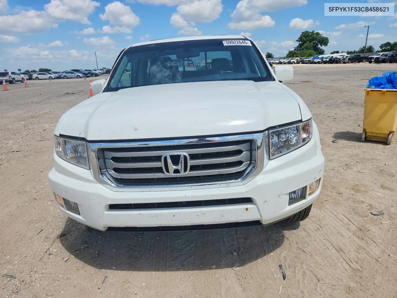 2012 Honda Ridgeline Rtl VIN: 5FPYK1F53CB458621 Lot: 59922646