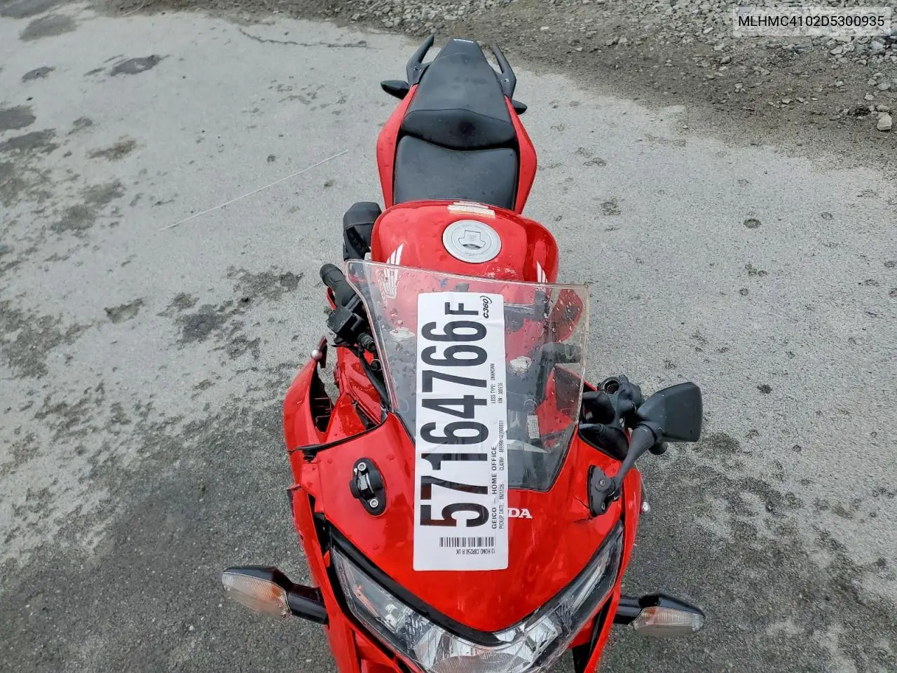 2013 Honda Cbr250 R VIN: MLHMC4102D5300935 Lot: 57164766