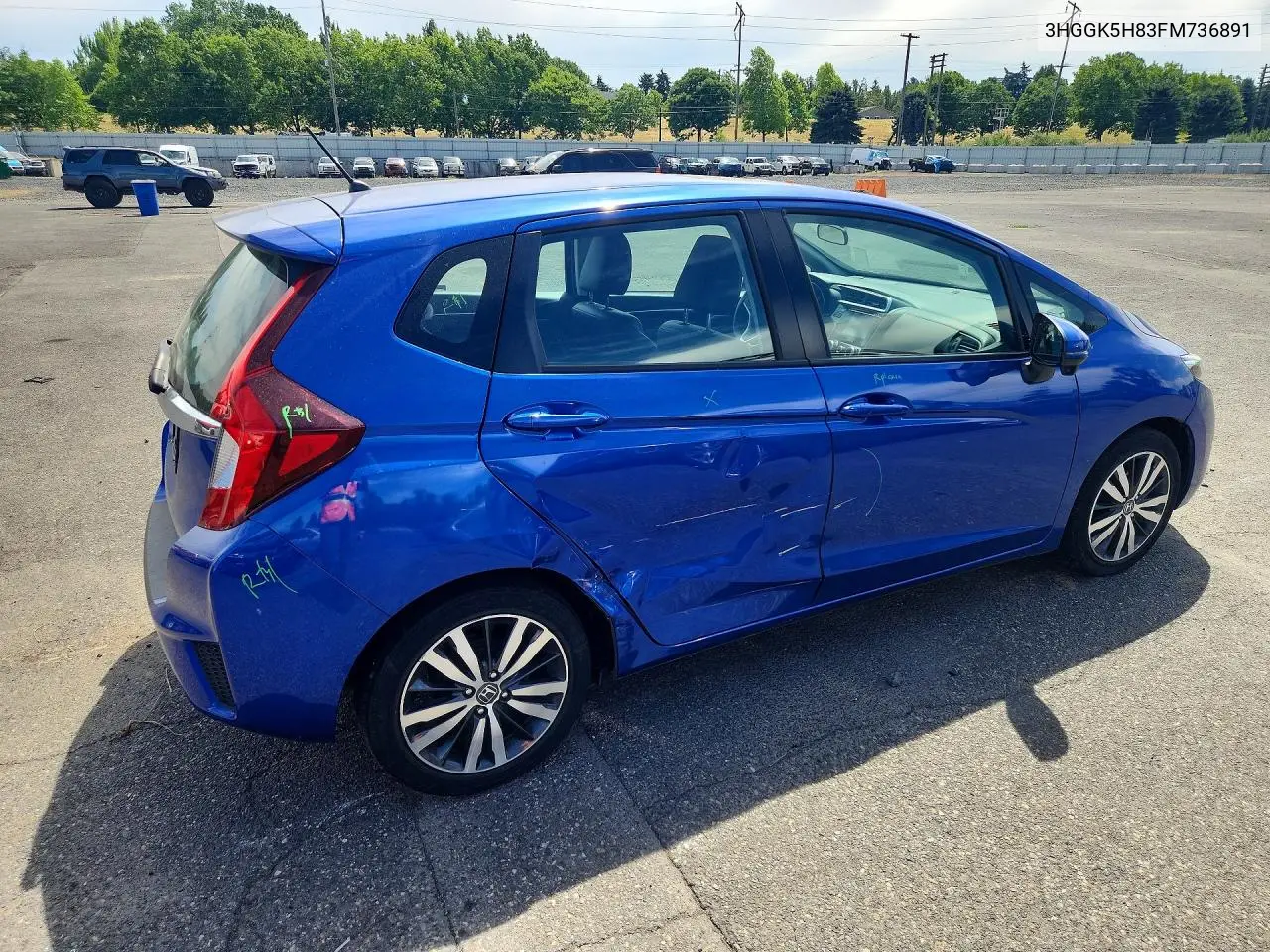 2015 Honda Fit Ex VIN: 3HGGK5H83FM736891 Lot: 57827456