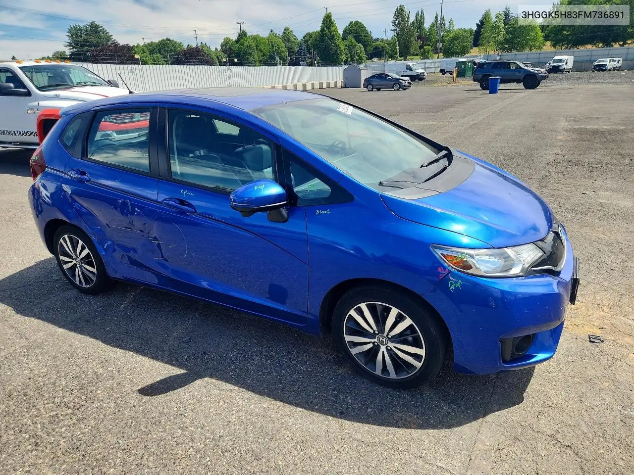 2015 Honda Fit Ex VIN: 3HGGK5H83FM736891 Lot: 57827456