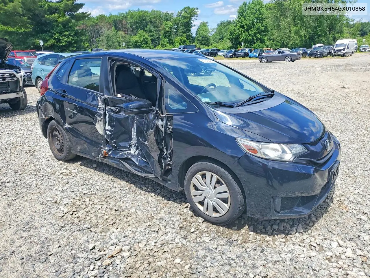 2016 Honda Fit Lx VIN: JHMGK5H54GX010858 Lot: 57849346
