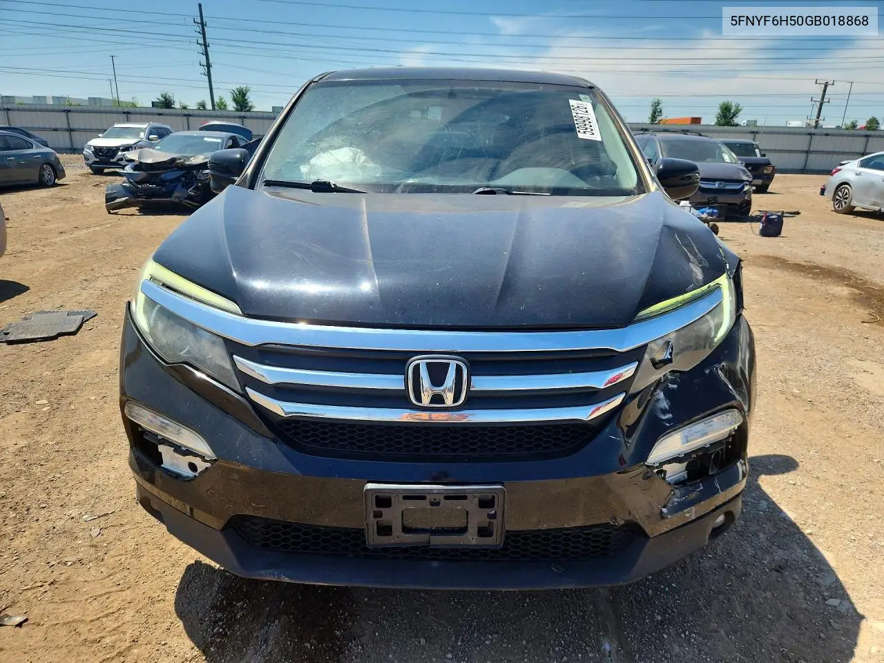 2016 Honda Pilot Exl VIN: 5FNYF6H50GB018868 Lot: 59998126