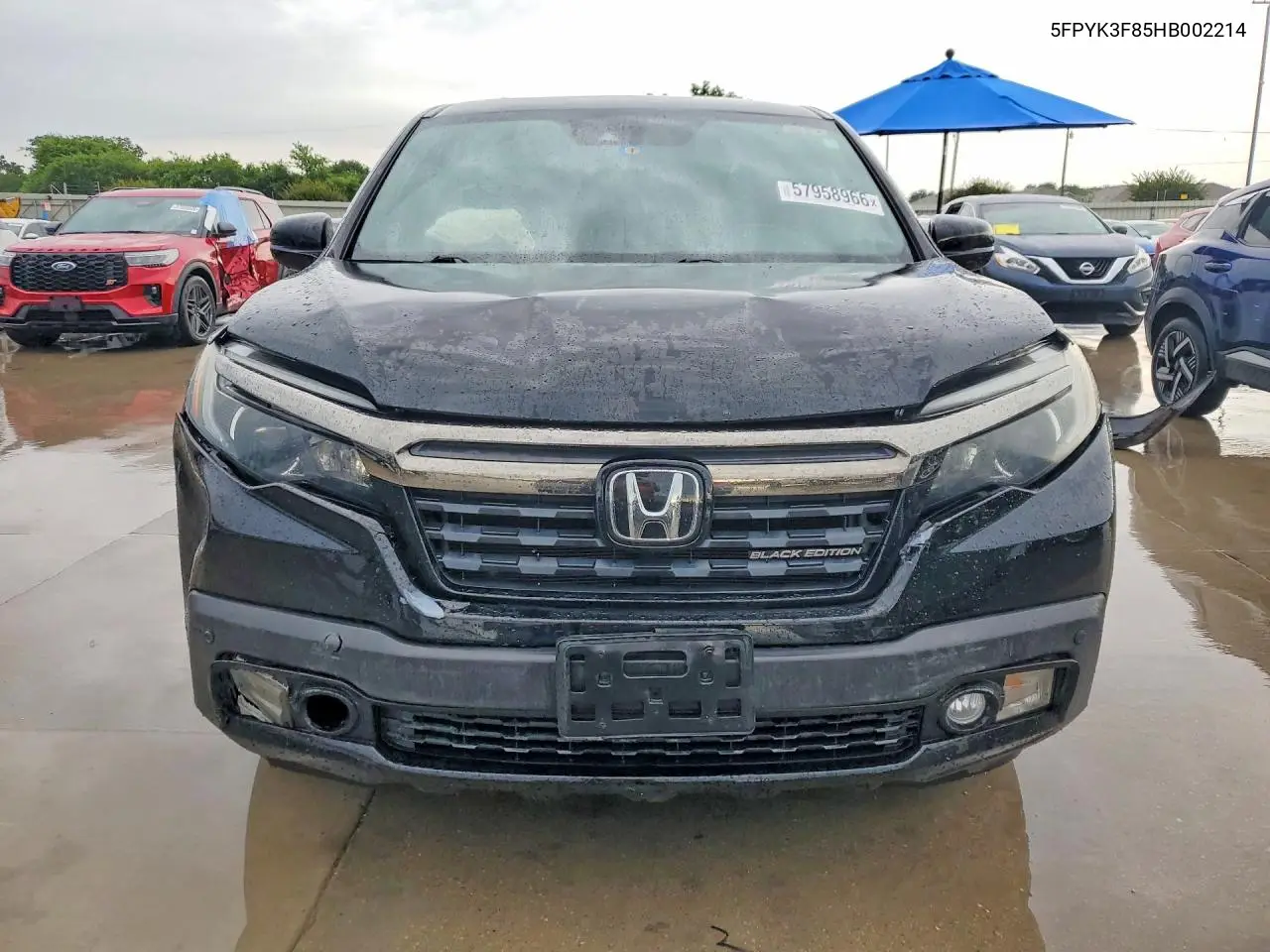 2017 Honda Ridgeline Black Edition VIN: 5FPYK3F85HB002214 Lot: 57958966