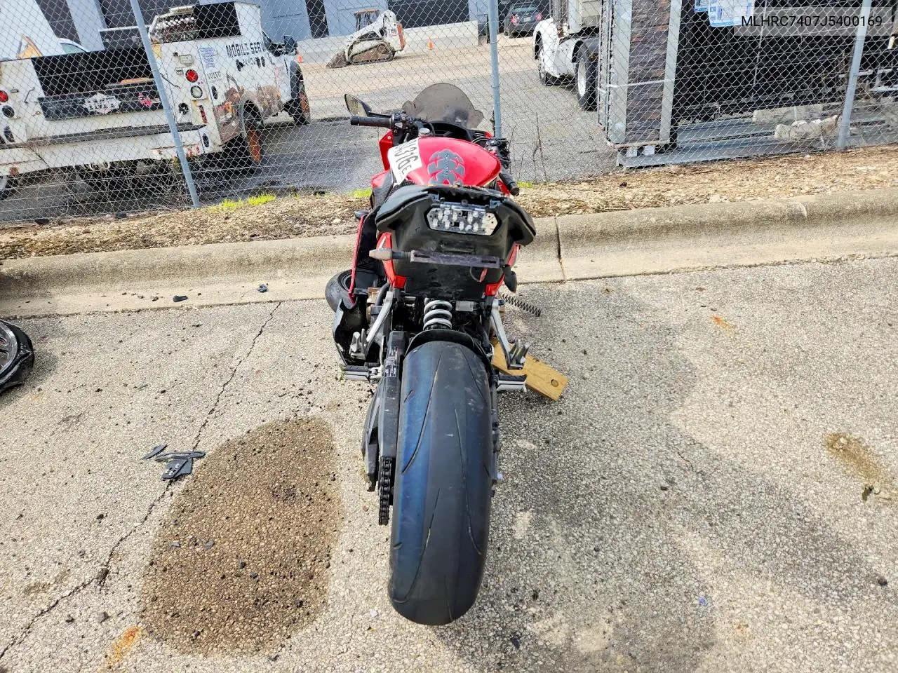 2018 Honda Cbr650 F VIN: MLHRC7407J5400169 Lot: 53604316