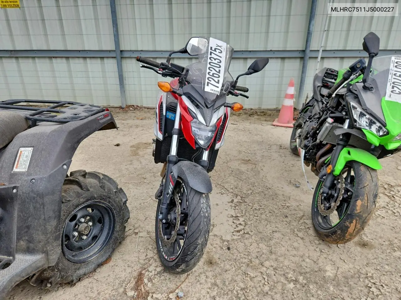 2018 Honda Cb650 F VIN: MLHRC7511J5000227 Lot: 72620375