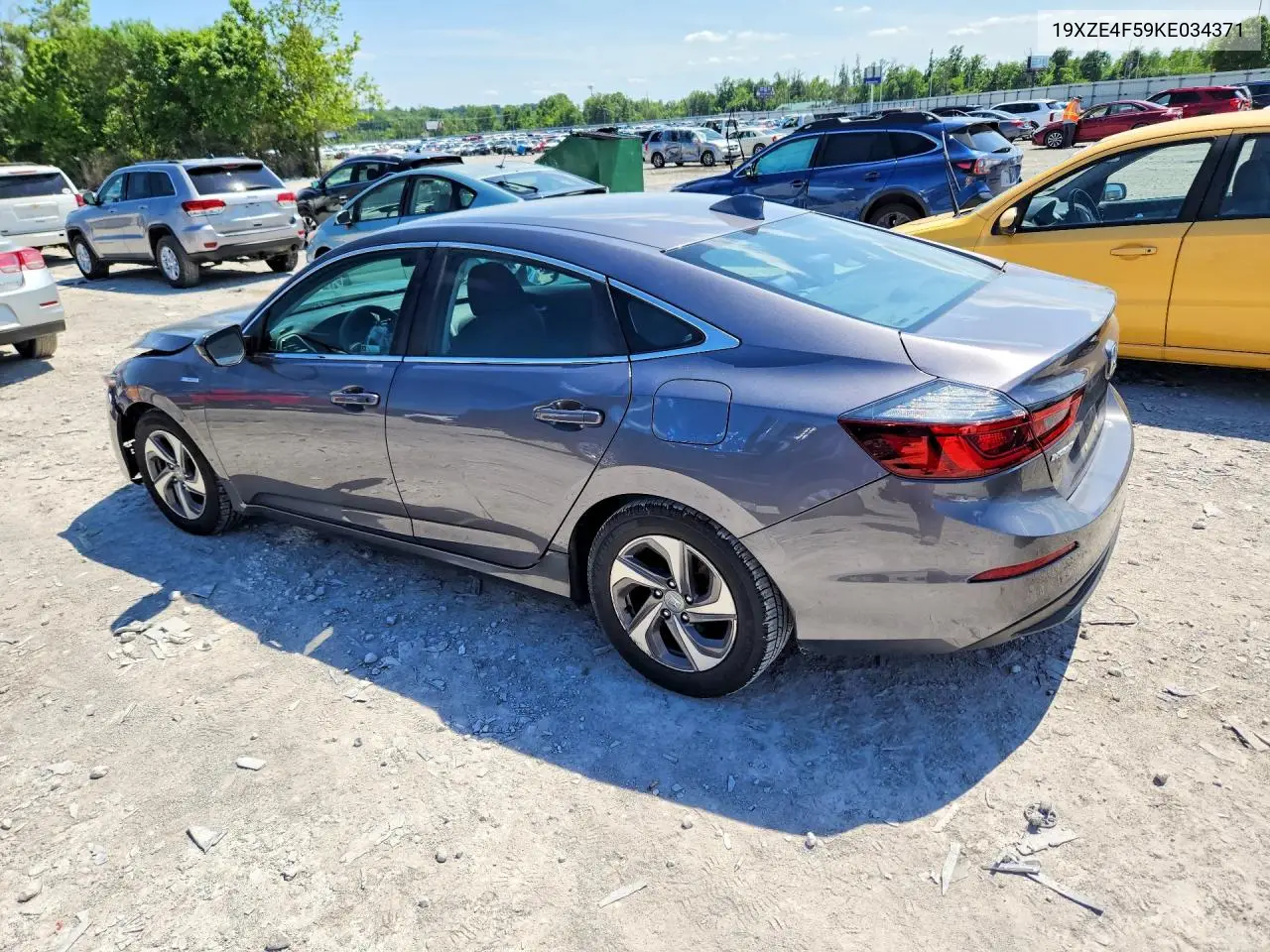 2019 Honda Insight Ex VIN: 19XZE4F59KE034371 Lot: 57150606