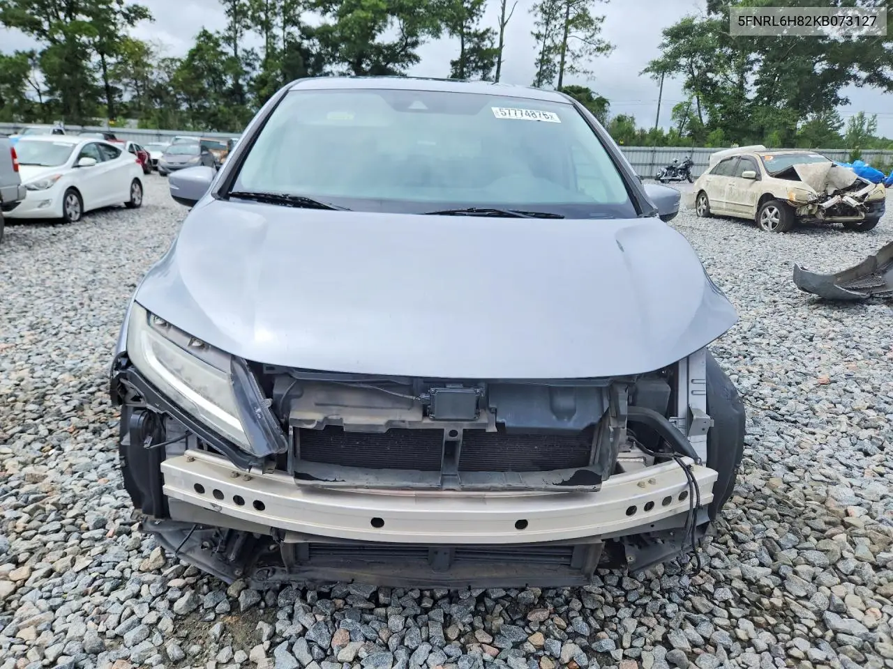 2019 Honda Odyssey Touring VIN: 5FNRL6H82KB073127 Lot: 57774876