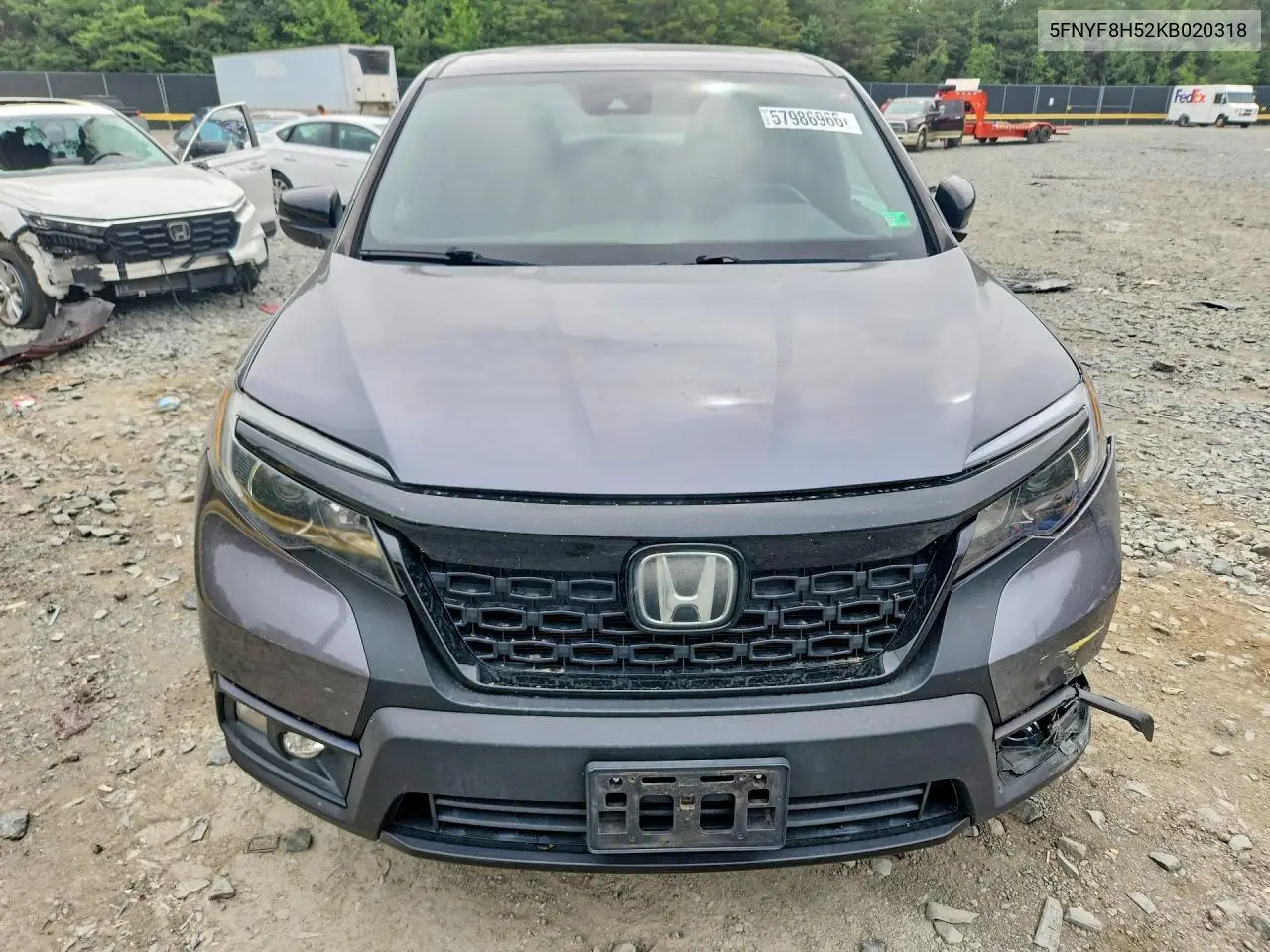 2019 Honda Passport Exl VIN: 5FNYF8H52KB020318 Lot: 57986966