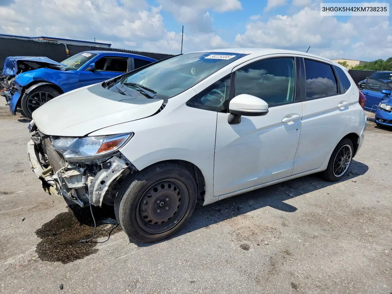 2019 Honda Fit Lx VIN: 3HGGK5H42KM738235 Lot: 58229306