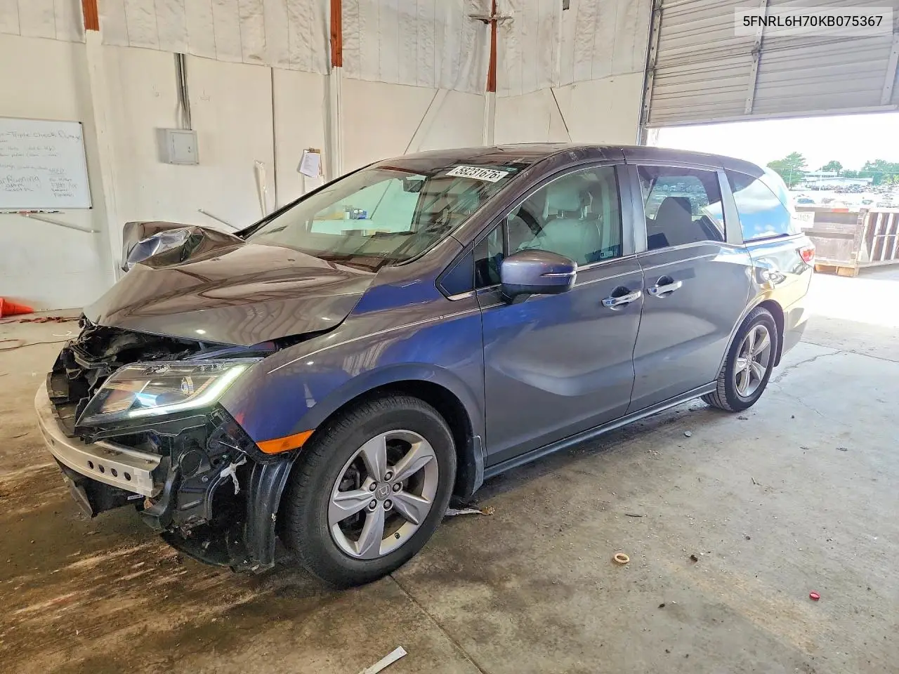 2019 Honda Odyssey Exl VIN: 5FNRL6H70KB075367 Lot: 58231676