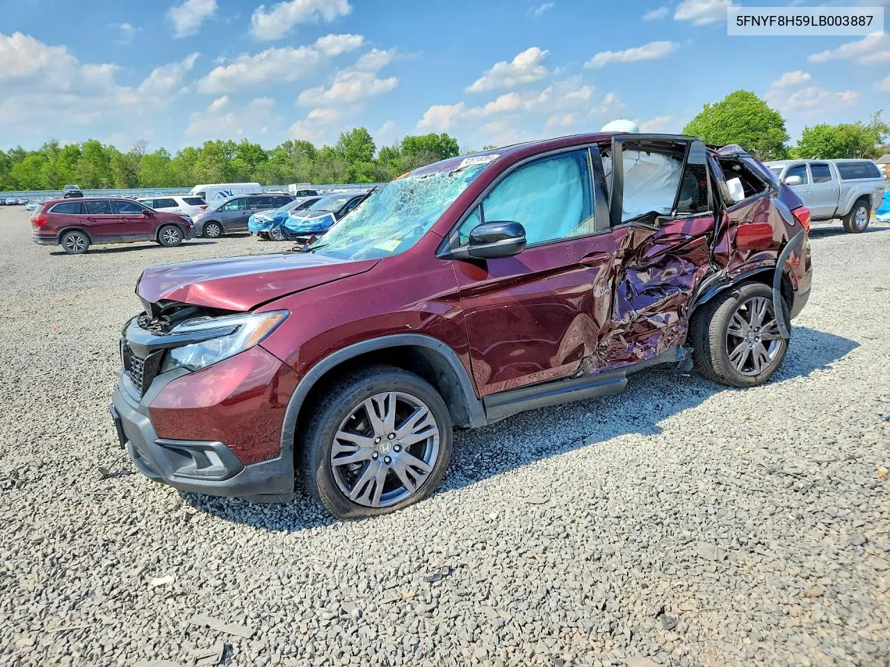 2020 Honda Passport Exl VIN: 5FNYF8H59LB003887 Lot: 53349956