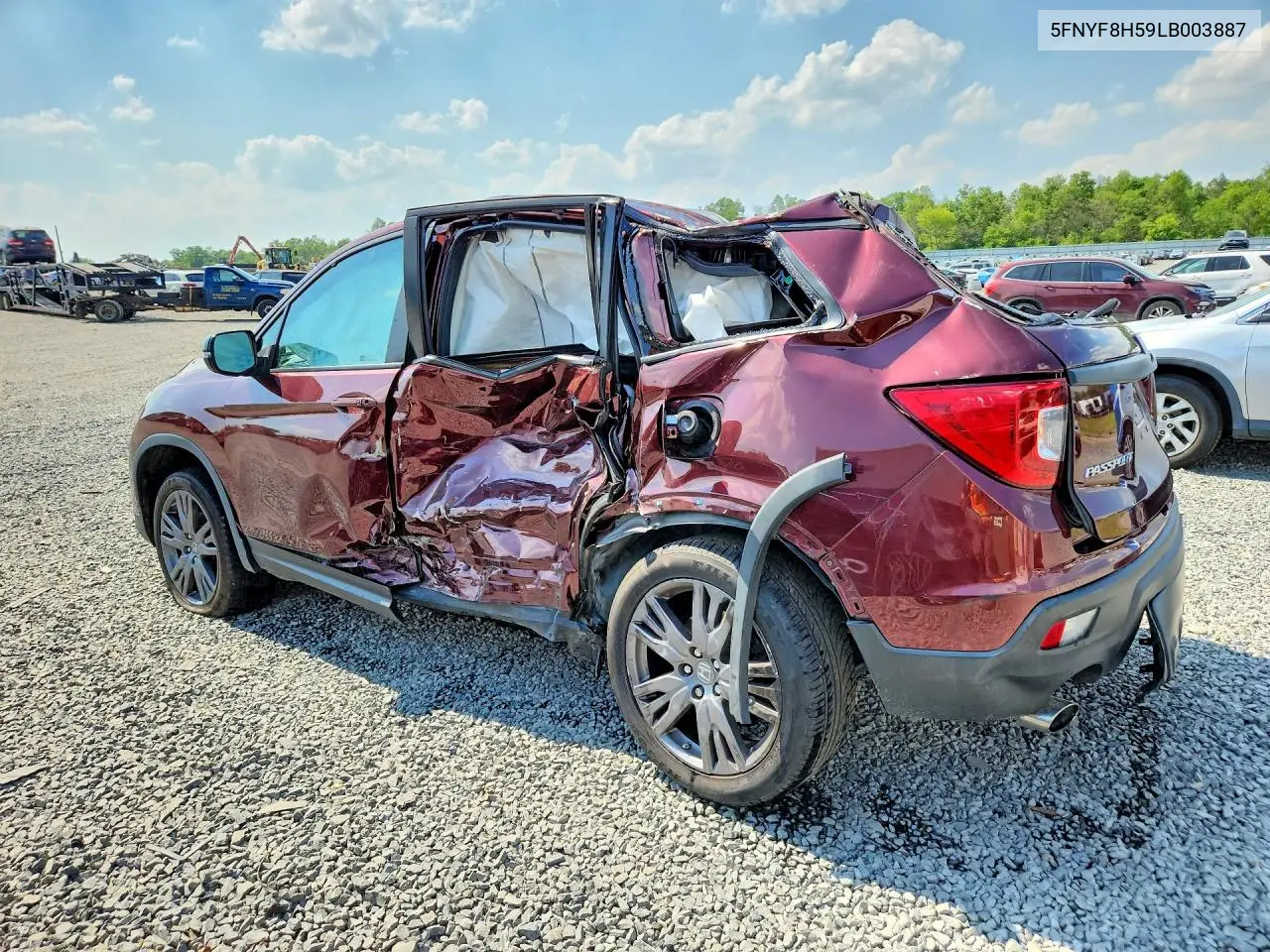 2020 Honda Passport Exl VIN: 5FNYF8H59LB003887 Lot: 53349956