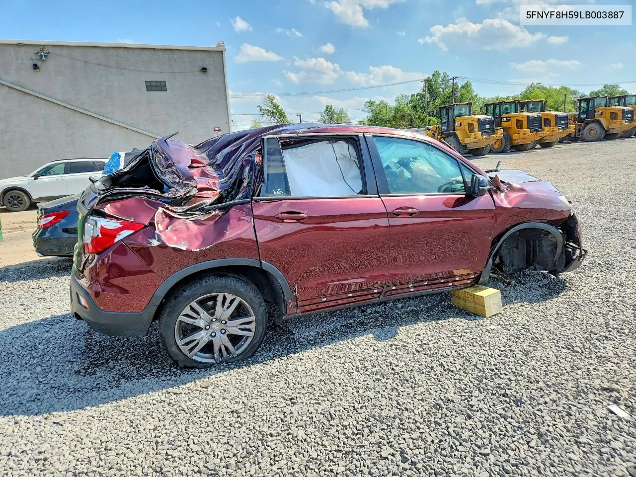 2020 Honda Passport Exl VIN: 5FNYF8H59LB003887 Lot: 53349956