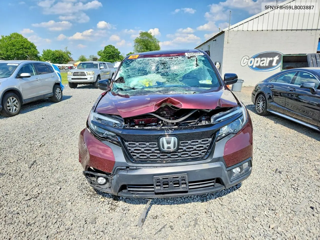 2020 Honda Passport Exl VIN: 5FNYF8H59LB003887 Lot: 53349956