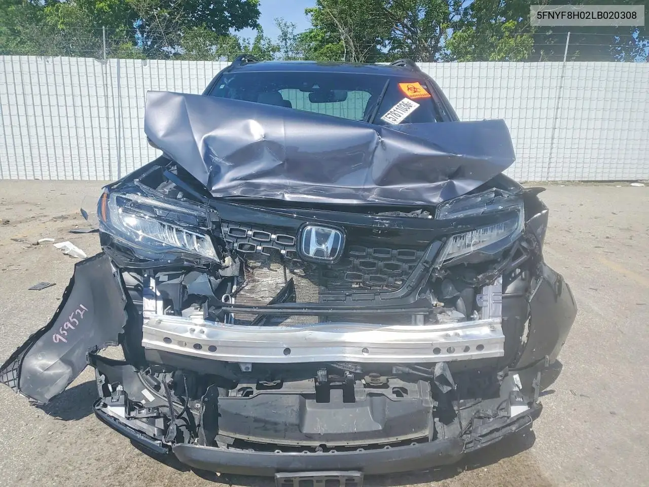 2020 Honda Passport Elite VIN: 5FNYF8H02LB020308 Lot: 57811036