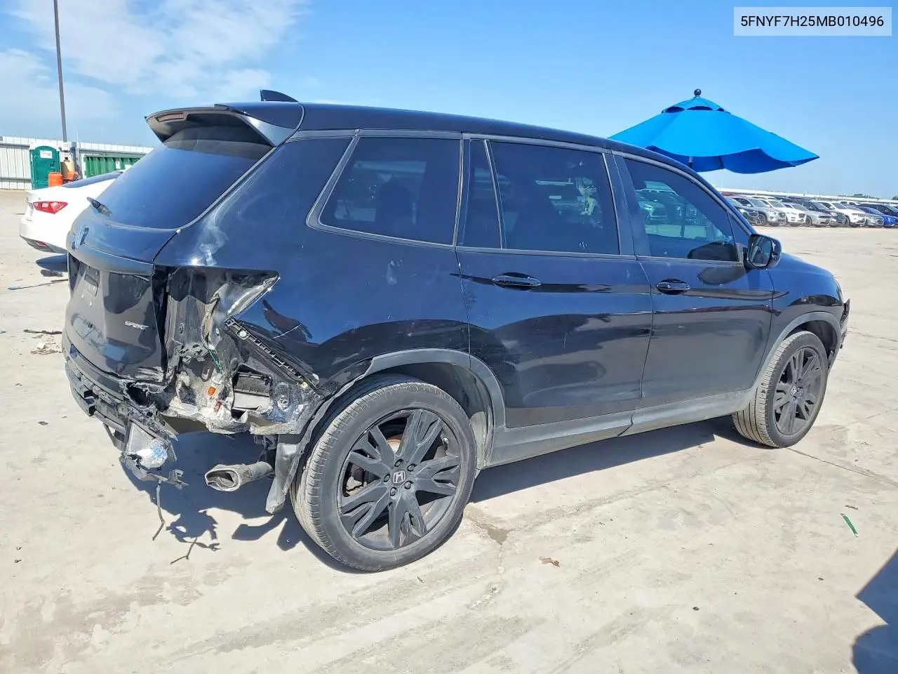 2021 Honda Passport Sport VIN: 5FNYF7H25MB010496 Lot: 55603026