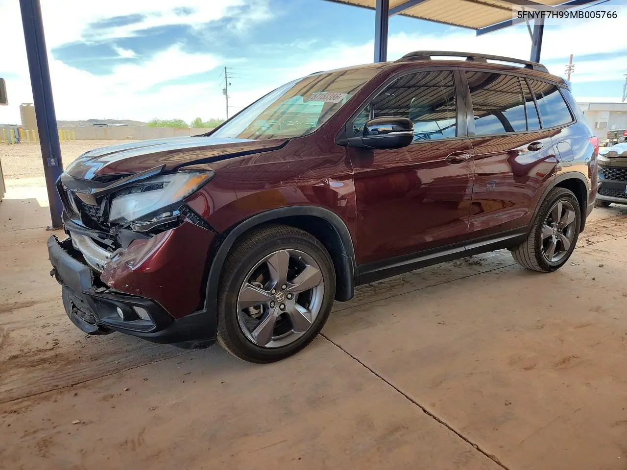 2021 Honda Passport Touring VIN: 5FNYF7H99MB005766 Lot: 57150386