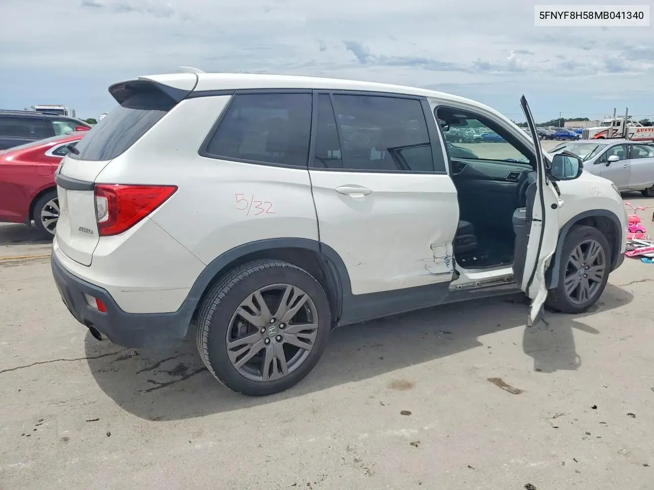 2021 Honda Passport Exl VIN: 5FNYF8H58MB041340 Lot: 57250656