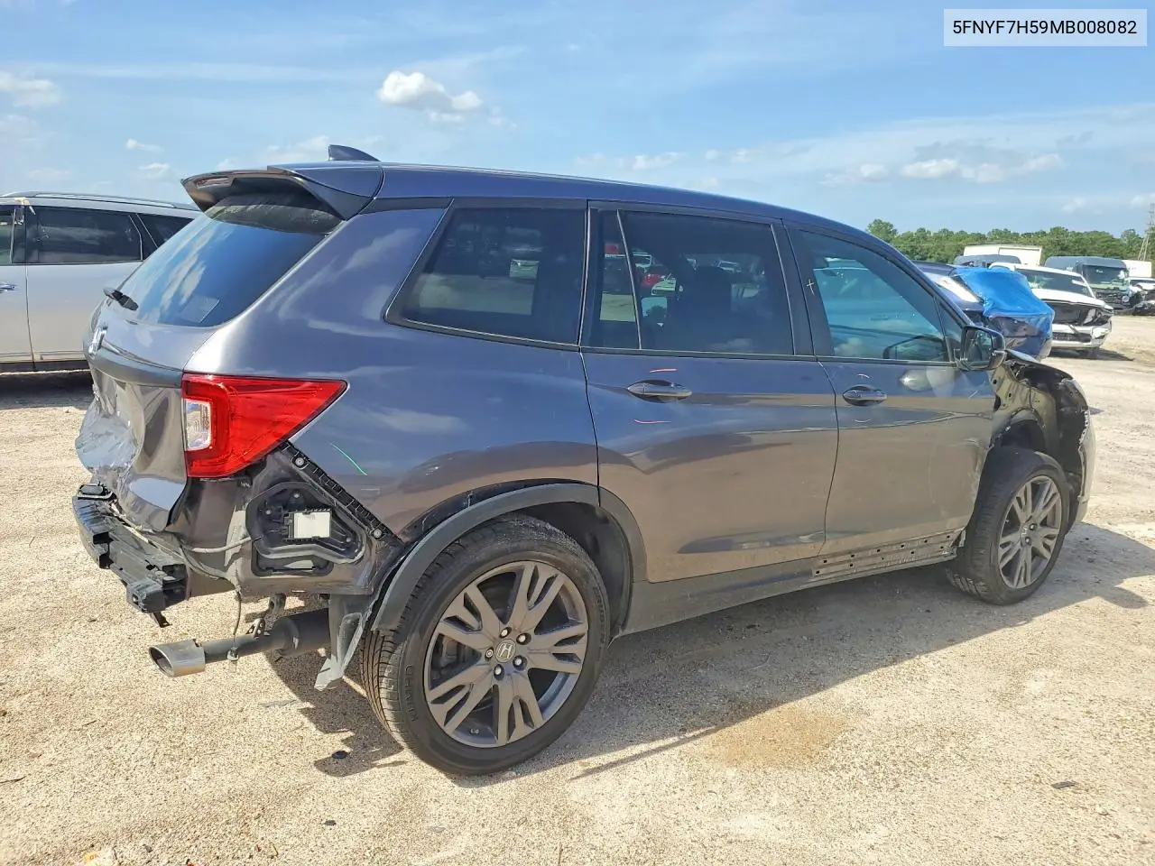 2021 Honda Passport Exl VIN: 5FNYF7H59MB008082 Lot: 58227666