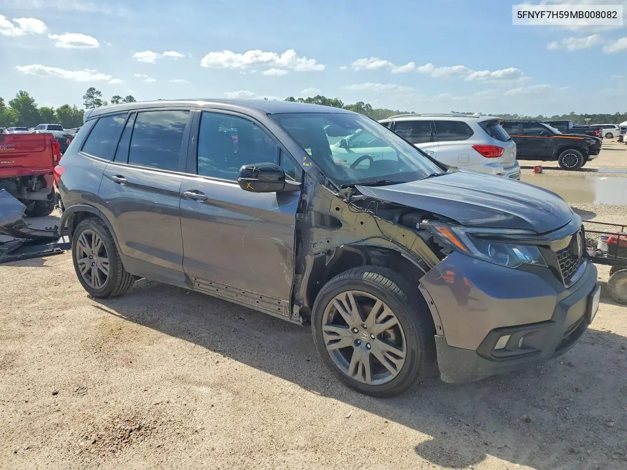 2021 Honda Passport Exl VIN: 5FNYF7H59MB008082 Lot: 58227666