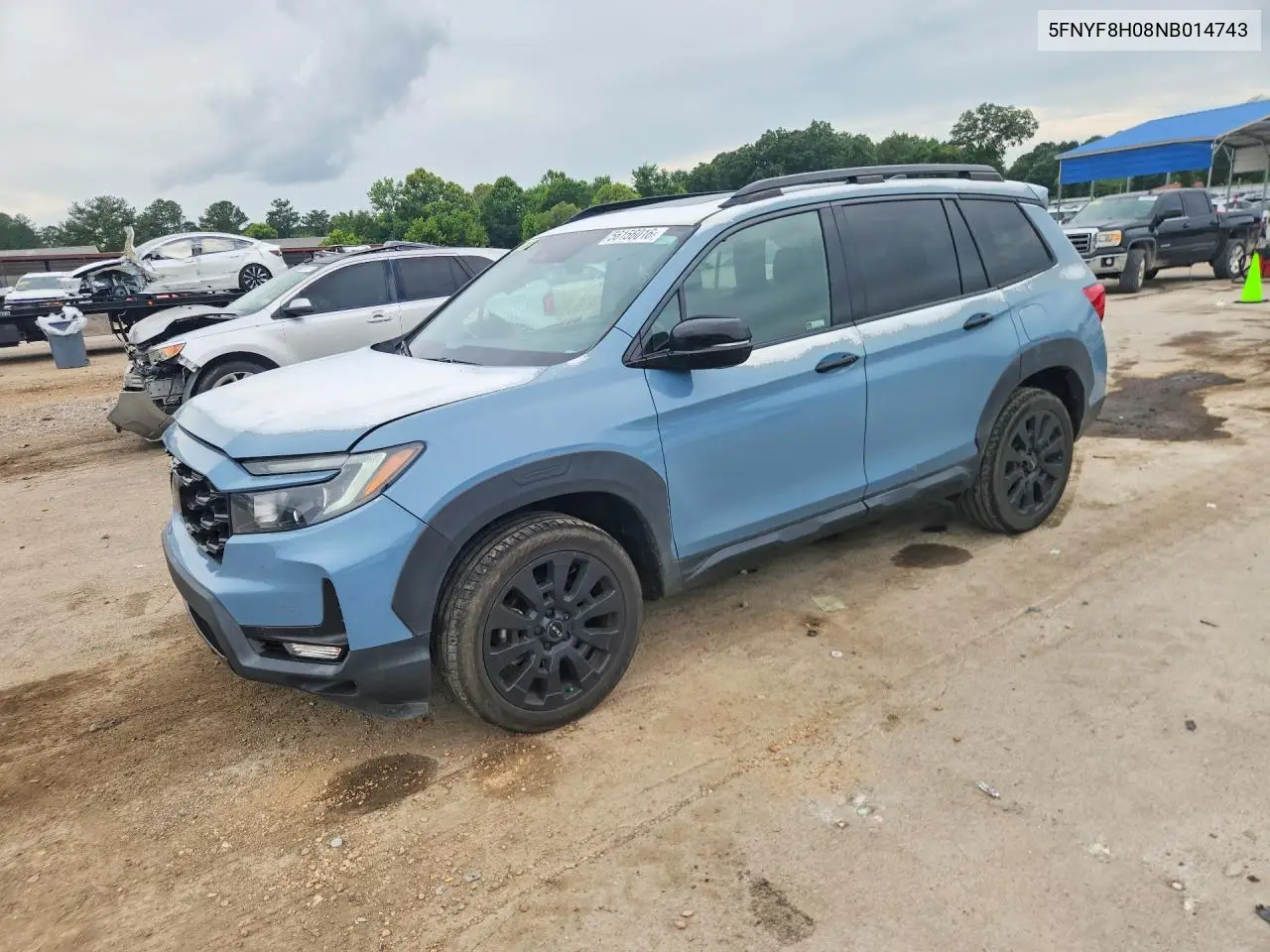 2022 Honda Passport Elite VIN: 5FNYF8H08NB014743 Lot: 56156016