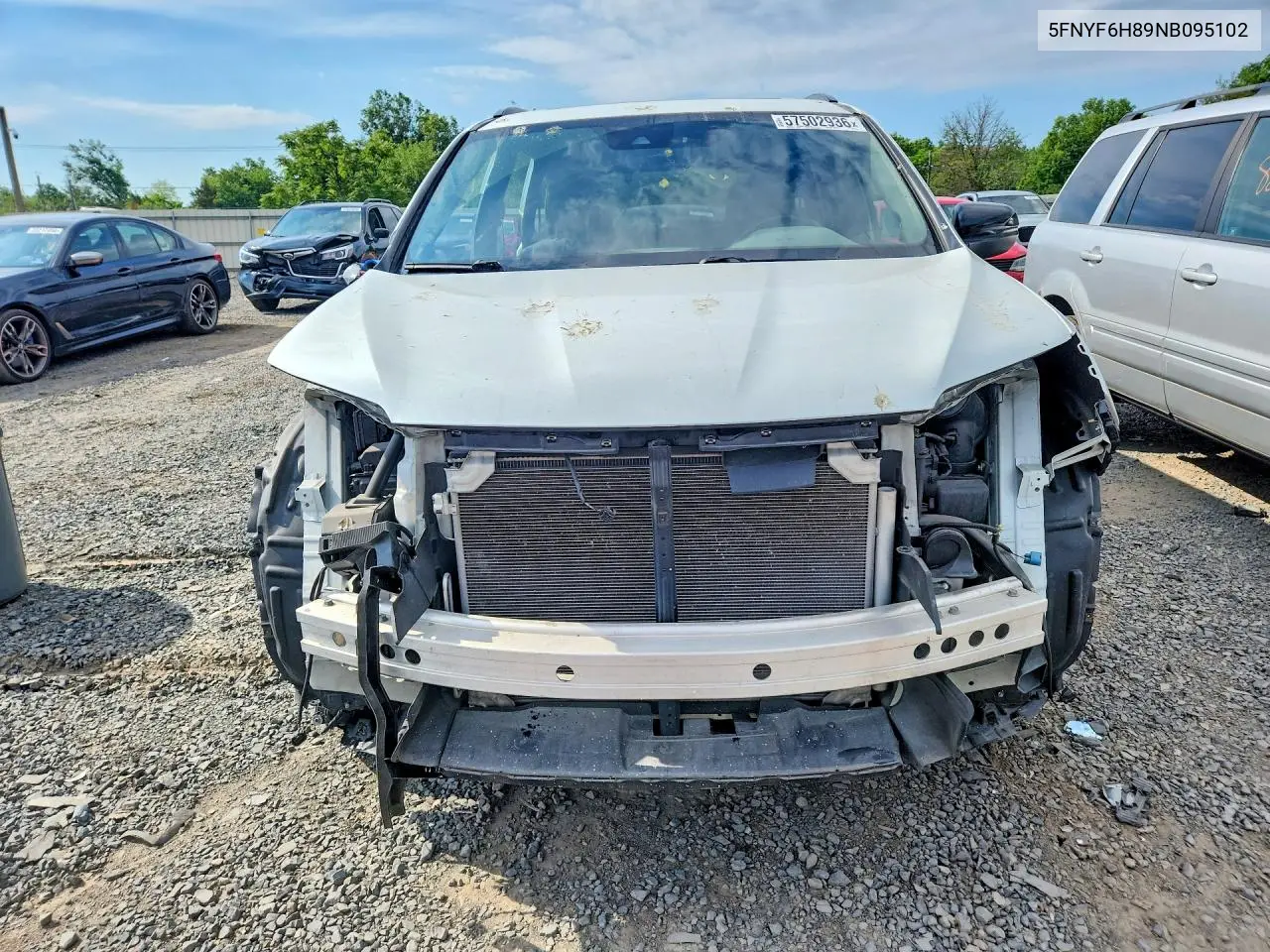2022 Honda Pilot Trailsport VIN: 5FNYF6H89NB095102 Lot: 57502936