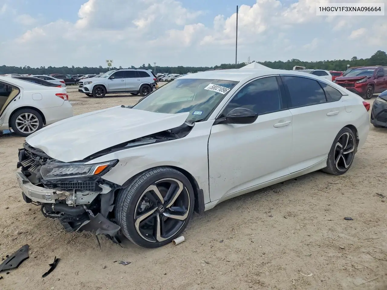 2022 Honda Accord Sport VIN: 1HGCV1F3XNA096664 Lot: 58021096