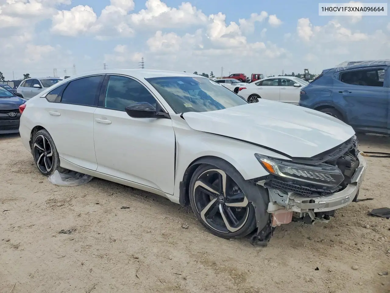2022 Honda Accord Sport VIN: 1HGCV1F3XNA096664 Lot: 58021096