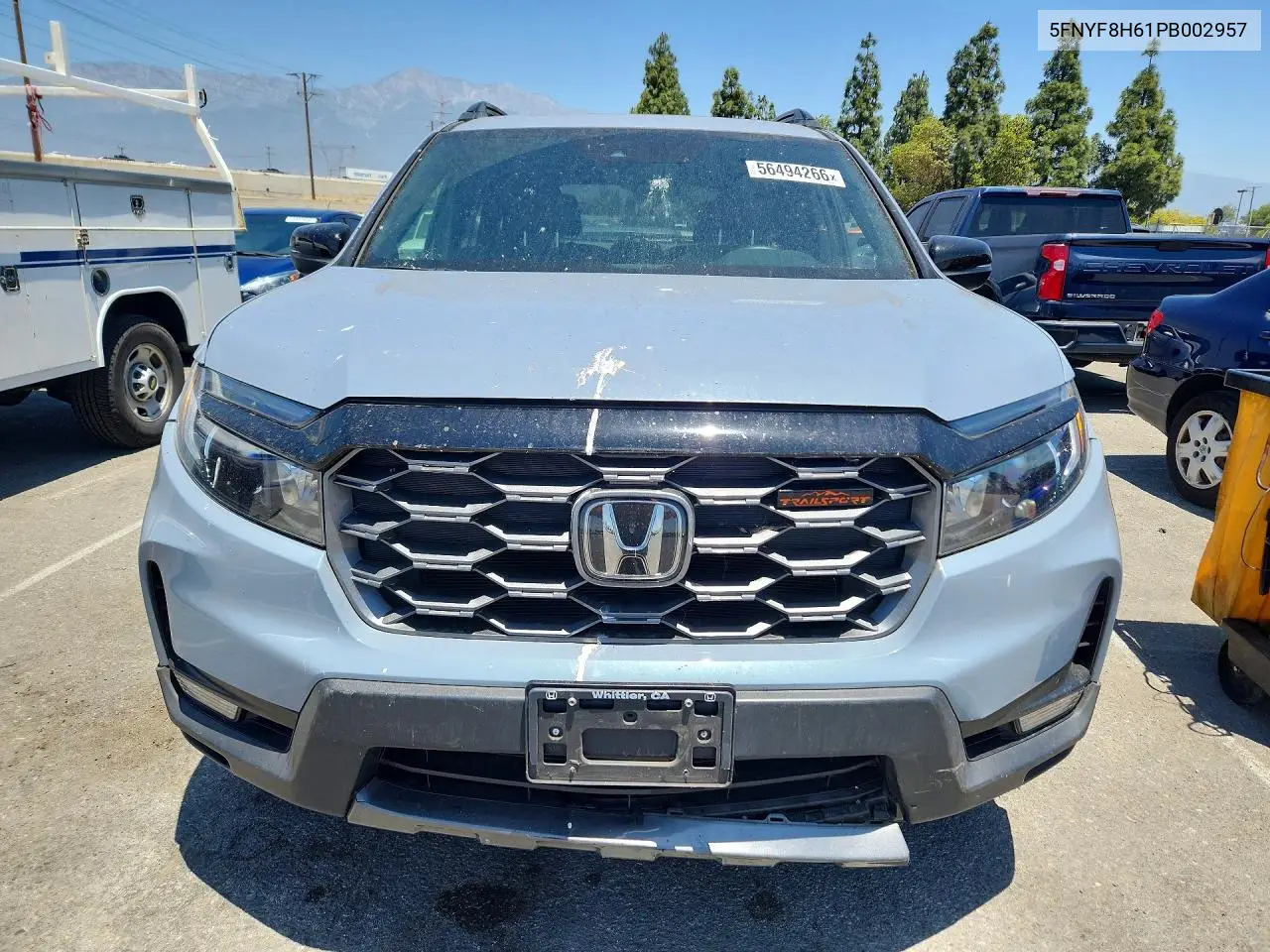 2023 Honda Passport Trail Sport VIN: 5FNYF8H61PB002957 Lot: 56494266