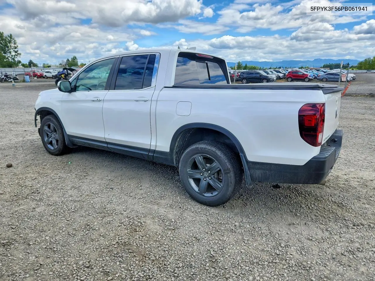2023 Honda Ridgeline Rtl VIN: 5FPYK3F56PB061941 Lot: 56530056