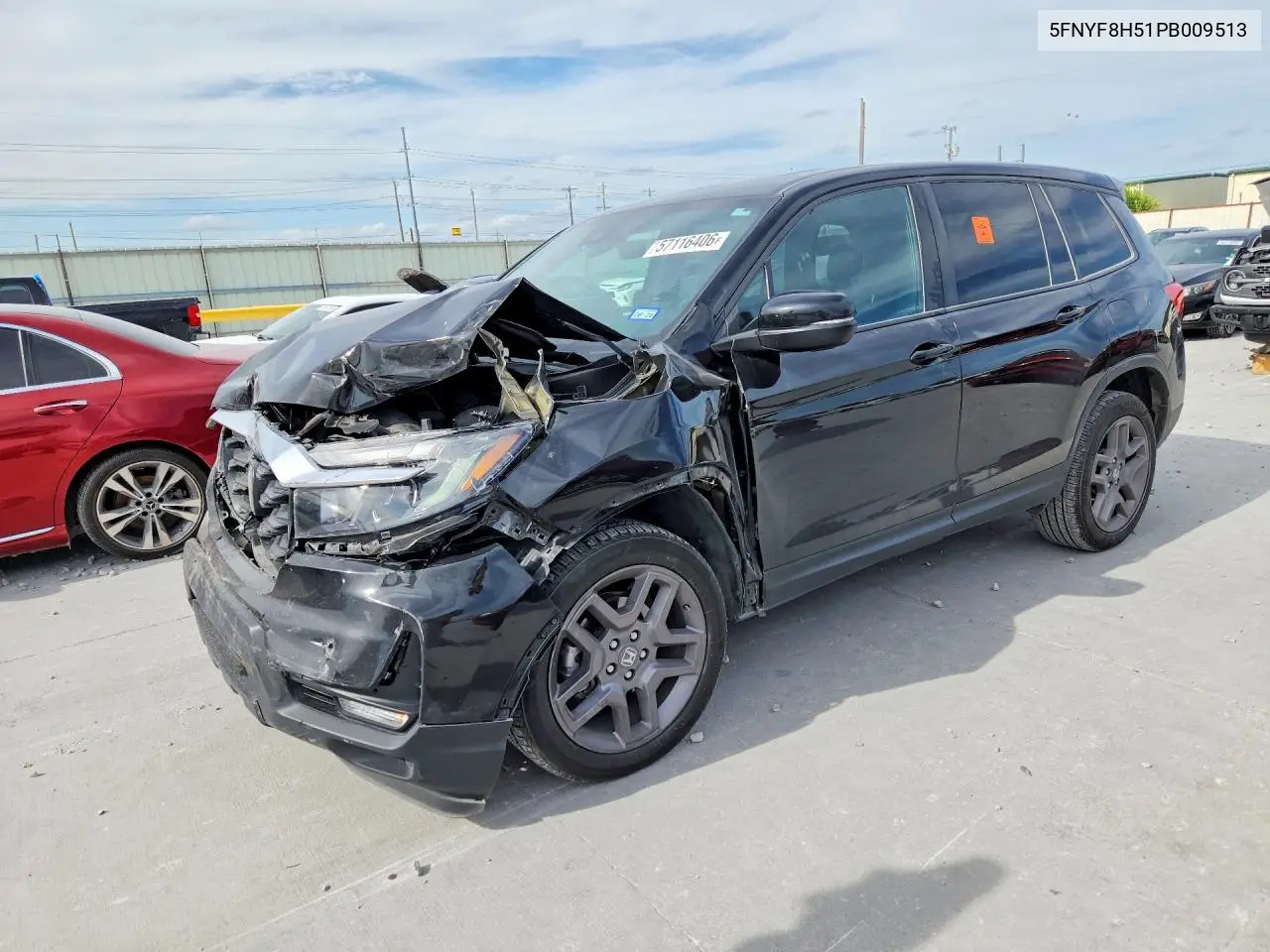 2023 Honda Passport Exl VIN: 5FNYF8H51PB009513 Lot: 57116406