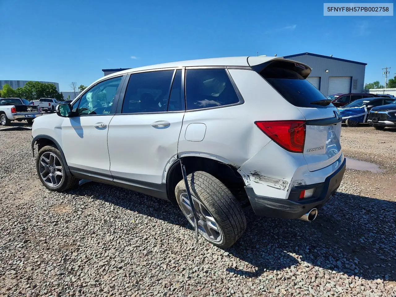2023 Honda Passport Exl VIN: 5FNYF8H57PB002758 Lot: 58665726