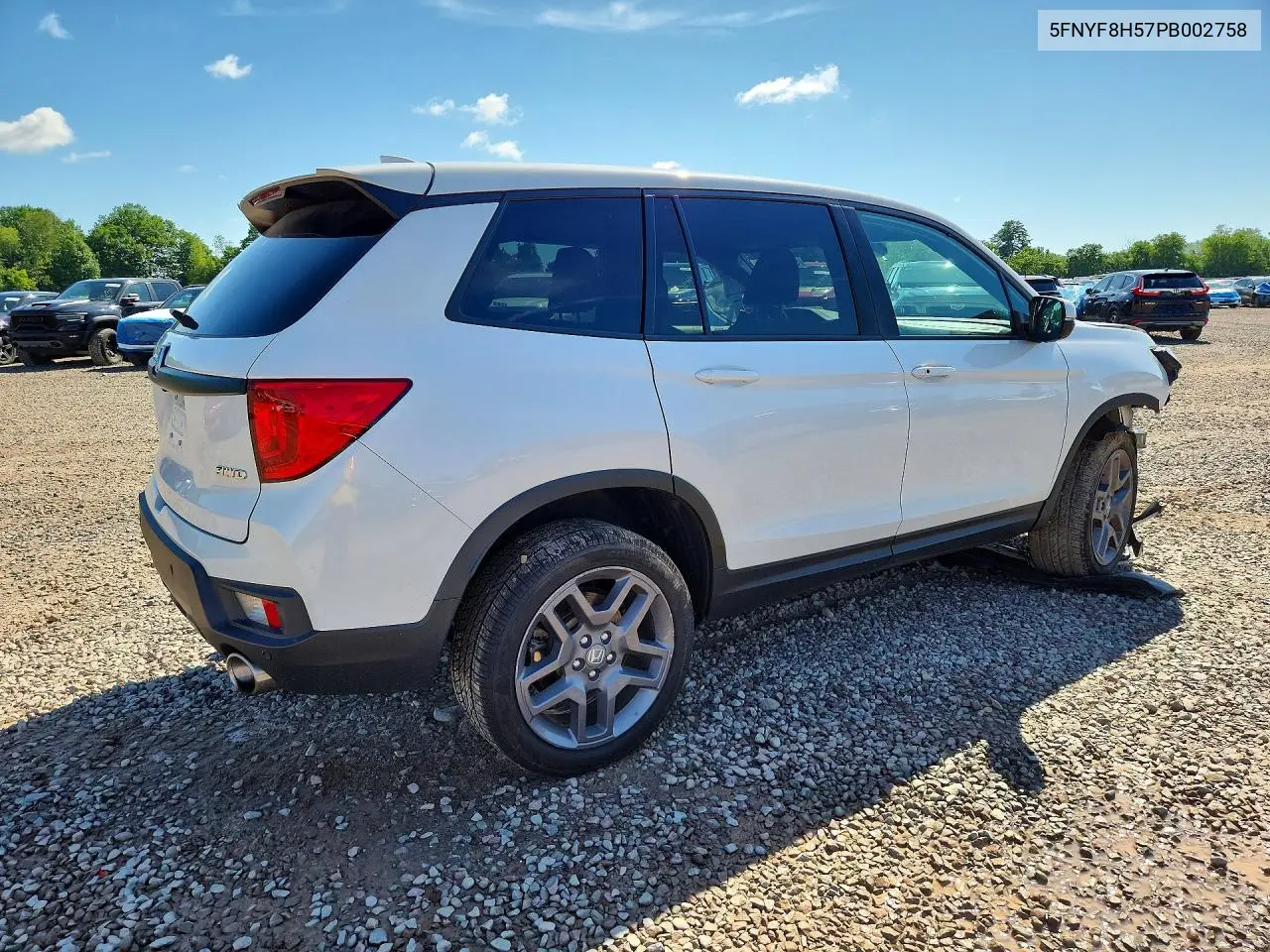 2023 Honda Passport Exl VIN: 5FNYF8H57PB002758 Lot: 58665726