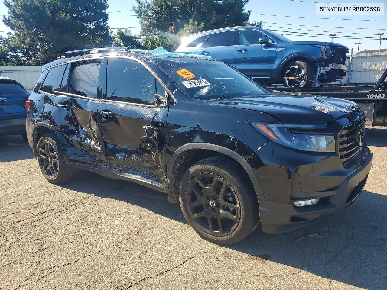 2024 Honda Passport Black Edition VIN: 5FNYF8H84RB002598 Lot: 58569996