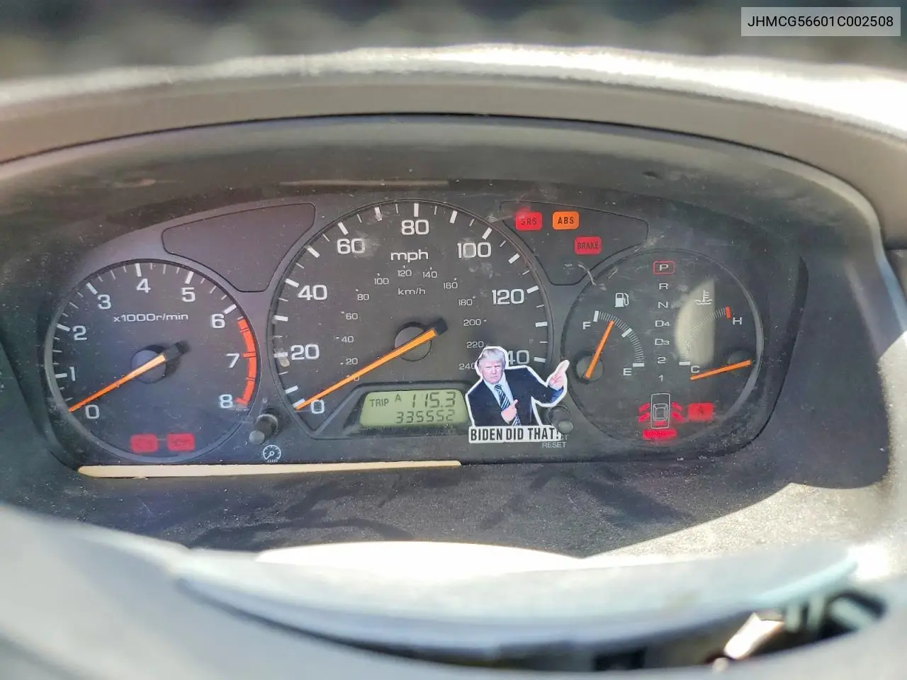 2001 Honda Accord Ex VIN: JHMCG56601C002508 Lot: 61162486