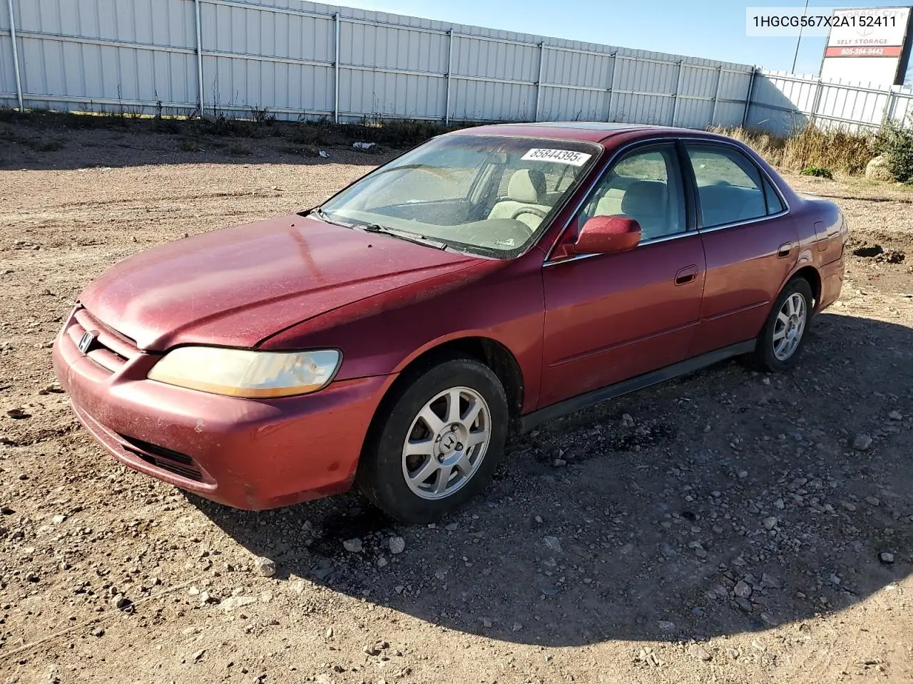 1HGCG567X2A152411 2002 Honda Accord Se