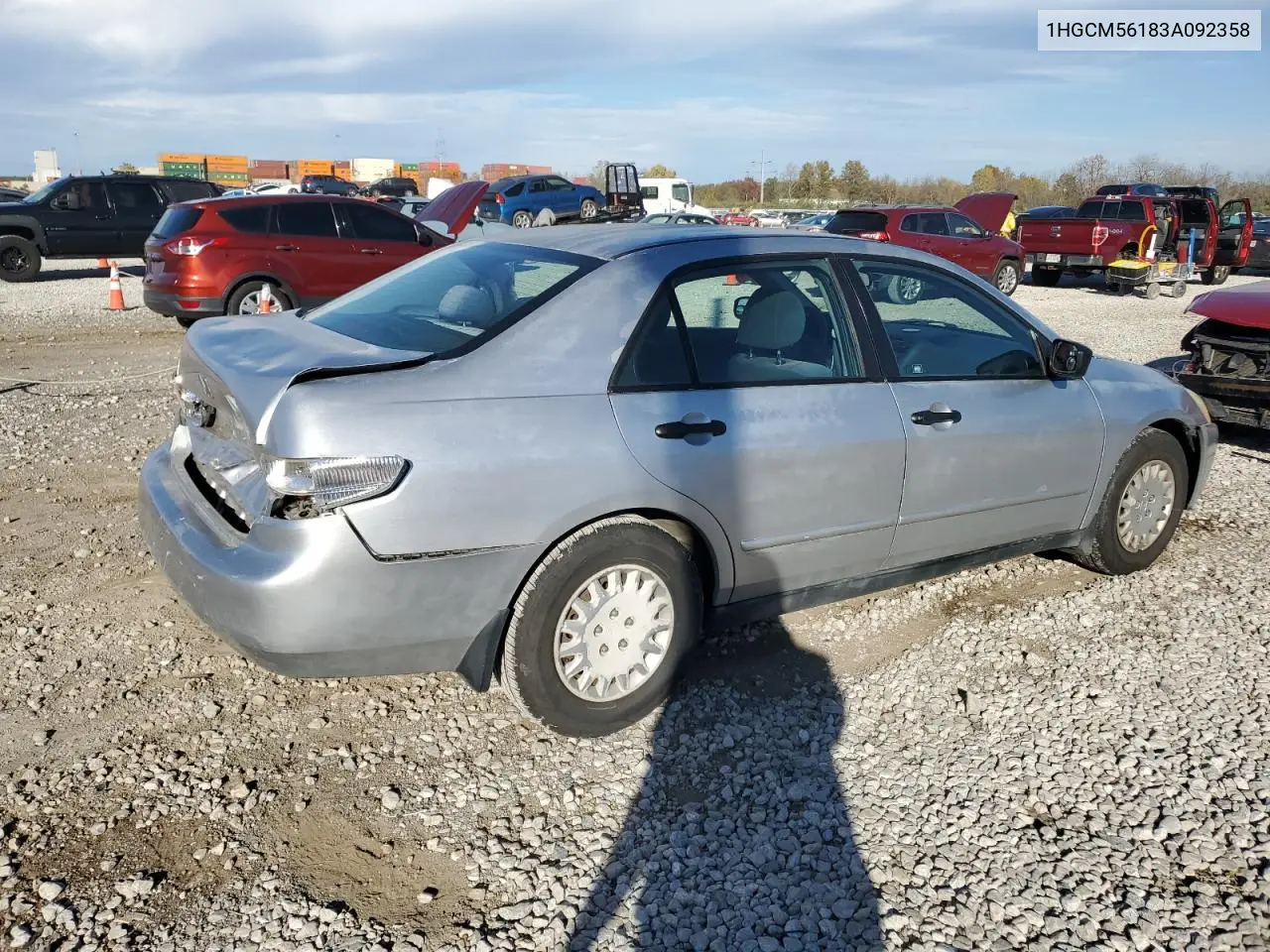1HGCM56183A092358 2003 Honda Accord Dx