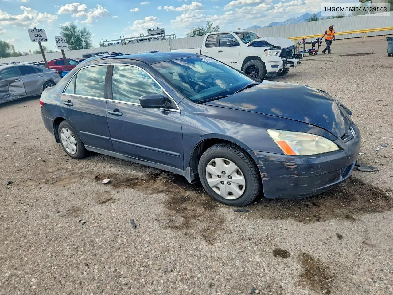 2004 Honda Accord Lx VIN: 1HGCM56304A139563 Lot: 62333816