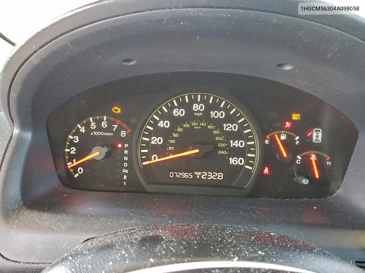 1HGCM56304A098058 2004 Honda Accord Lx