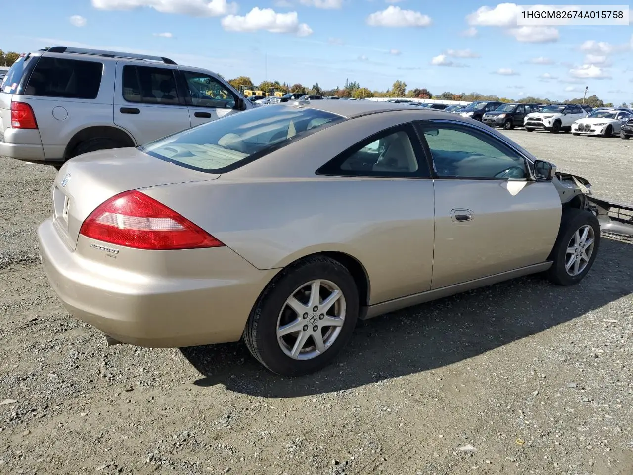 1HGCM82674A015758 2004 Honda Accord Ex