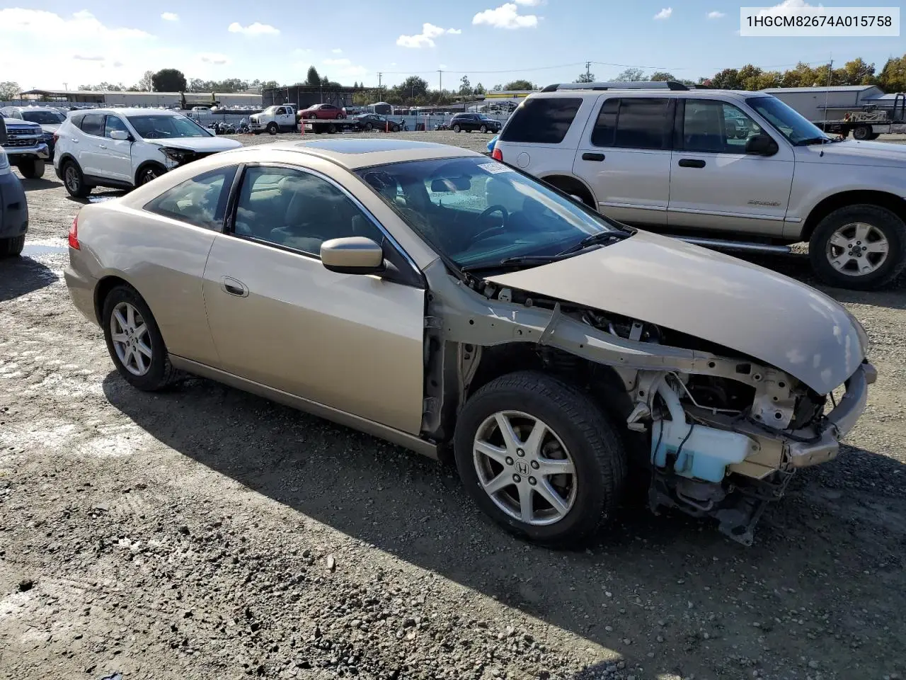 1HGCM82674A015758 2004 Honda Accord Ex