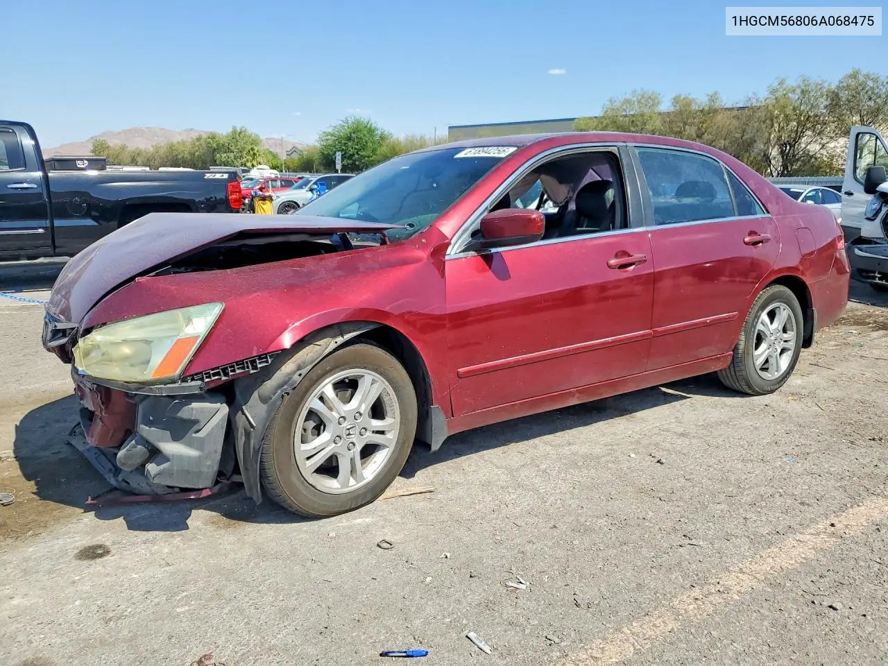 2006 Honda Accord Ex VIN: 1HGCM56806A068475 Lot: 61894256