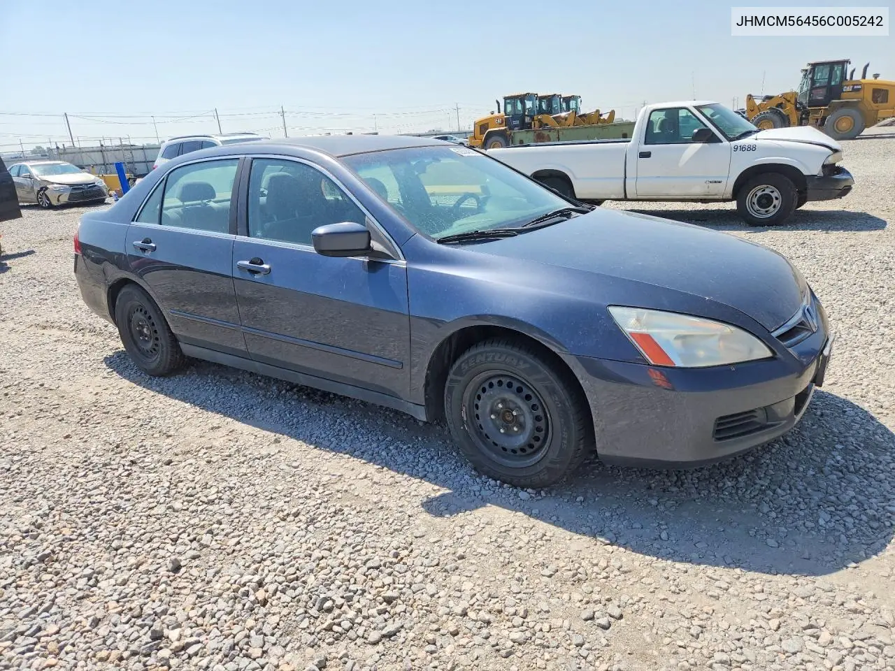 2006 Honda Accord Lx VIN: JHMCM56456C005242 Lot: 62004016