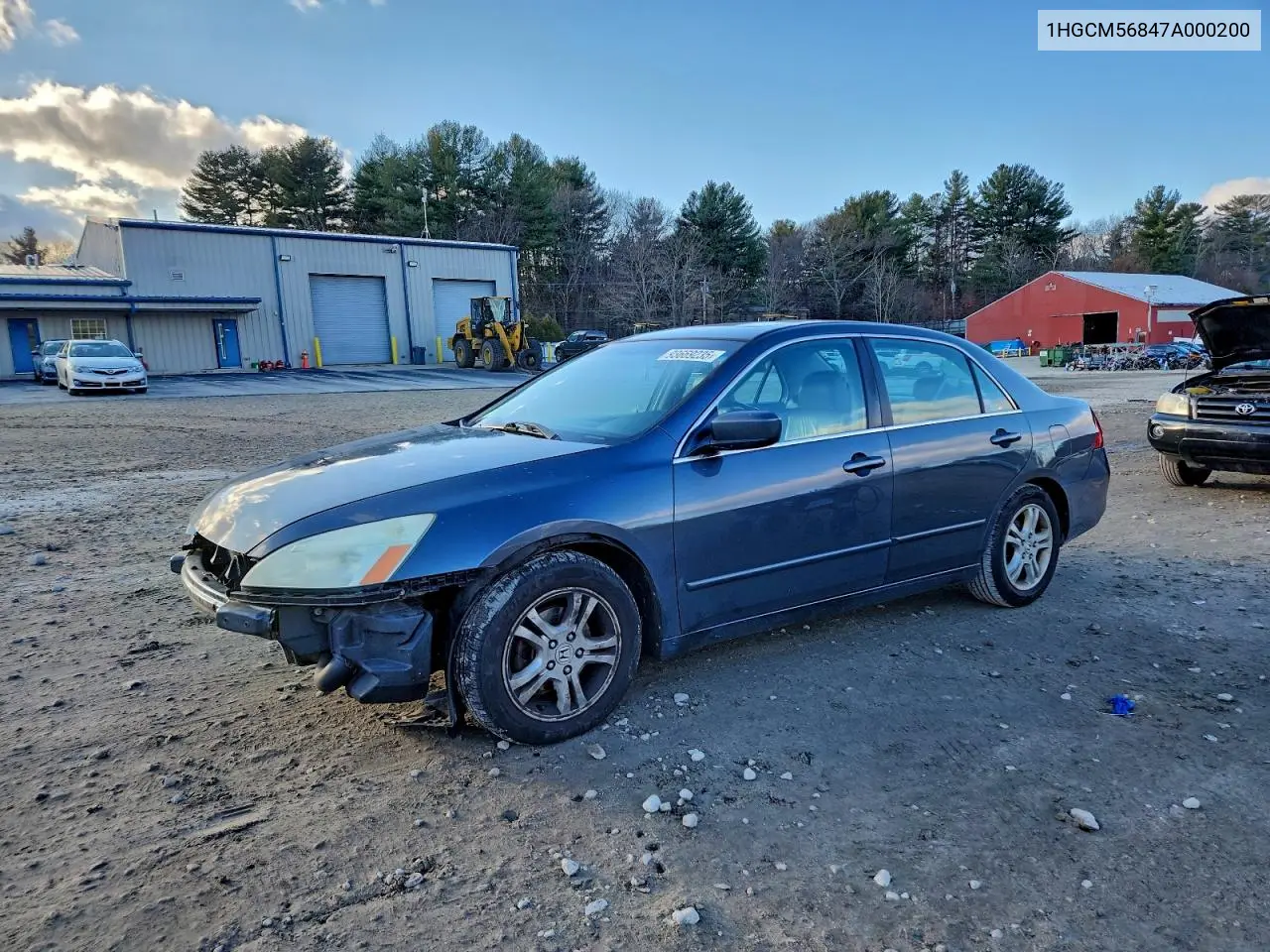 1HGCM56847A000200 2007 Honda Accord Ex