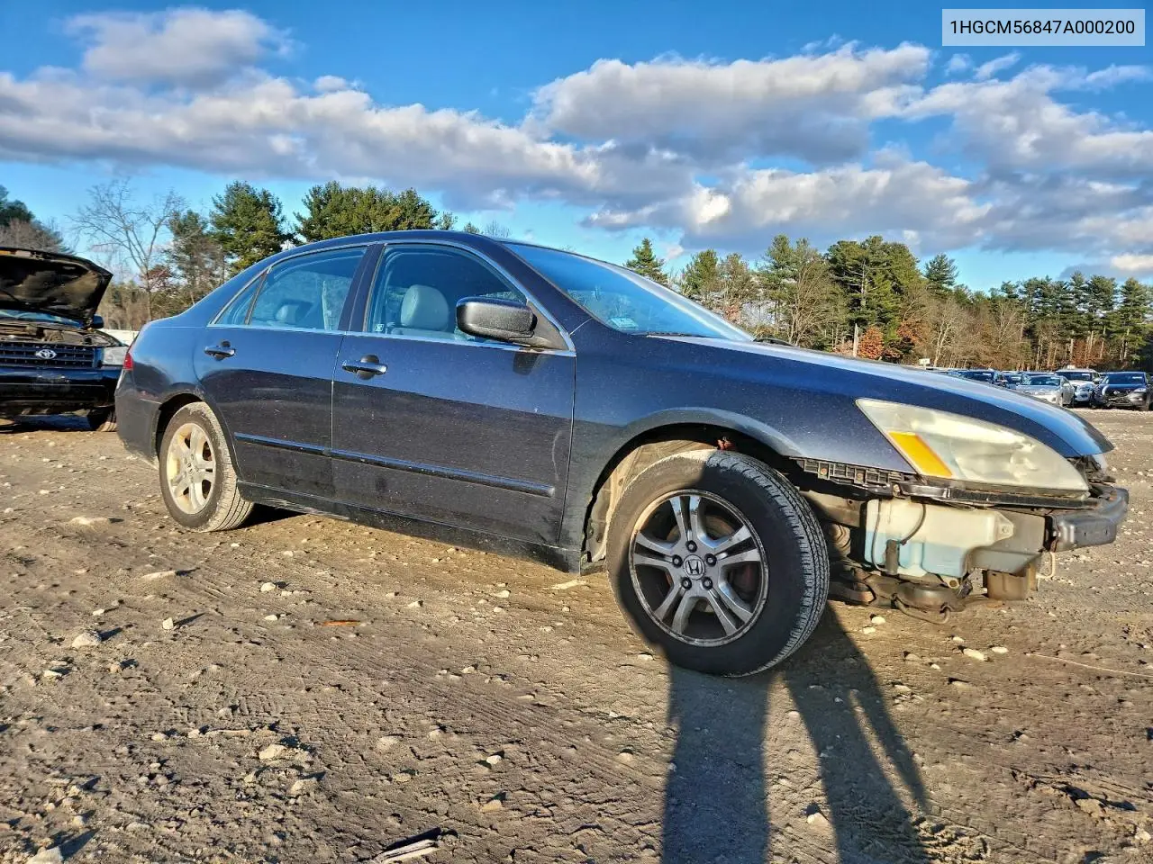 1HGCM56847A000200 2007 Honda Accord Ex