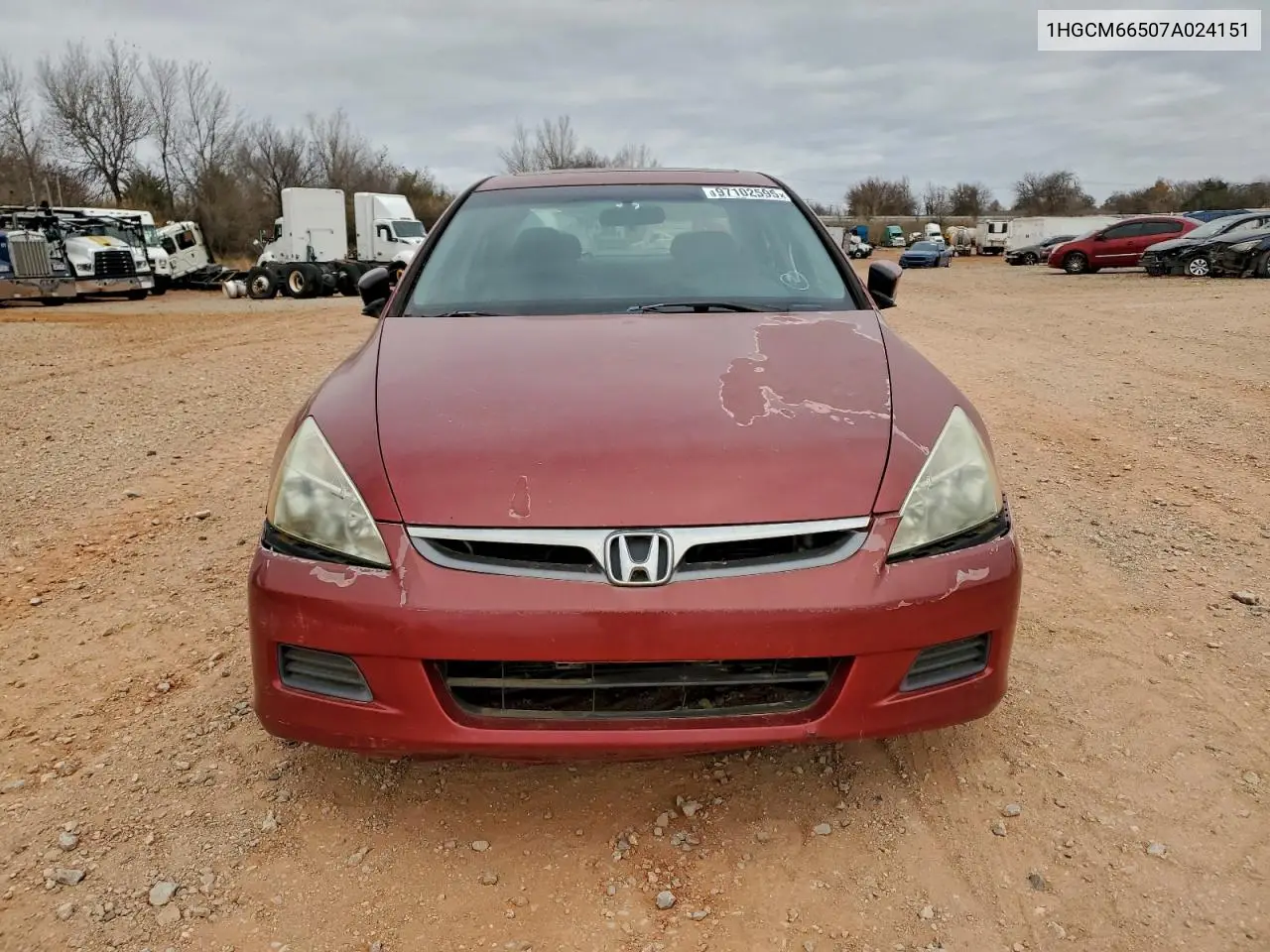 1HGCM66507A024151 2007 Honda Accord Ex